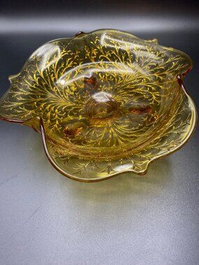 Fenton Silvertone Ruffled Bowl